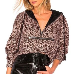 Danielle Guizio x Revolve Leopard Zipper Pocket Jacket